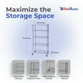 thumbnail image 3 of SafeRacks NSF Certified 5-Tier Steel Wire Shelving with Adjustable Shelves and Wheels - 3000 lb Capacity - 36" x 18" x 72", 3 of 10