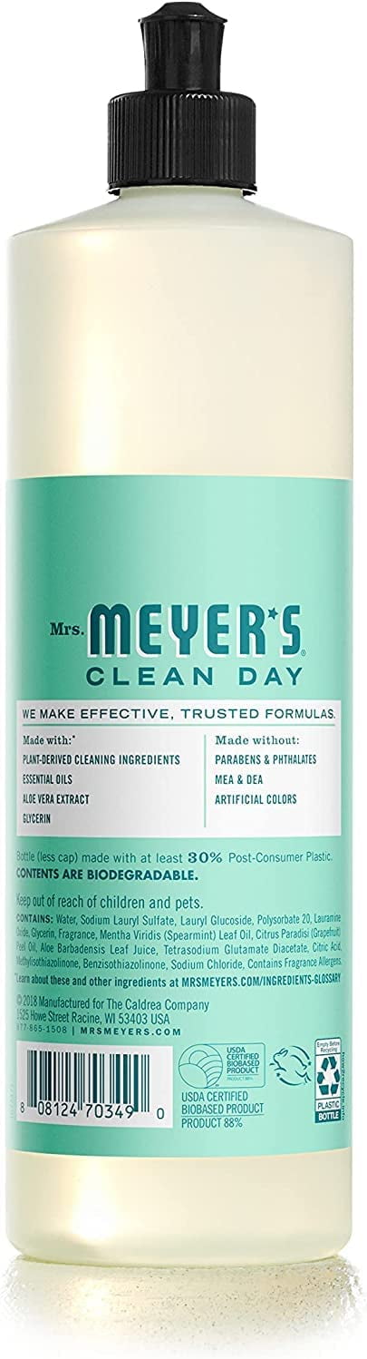 Mrs. Meyer's Spring Dish Soap 3 Scent Variety, 1 Lilac, 1 Mint, 1 Peony, 1 CT