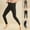 Black, variant on Thermal Fleece Base Layer Leggings Warm Slim Fit Double Sided Brushed Comfortable Pants Elastic Waistband for Cold Weather Casual Daily Wear Black L
