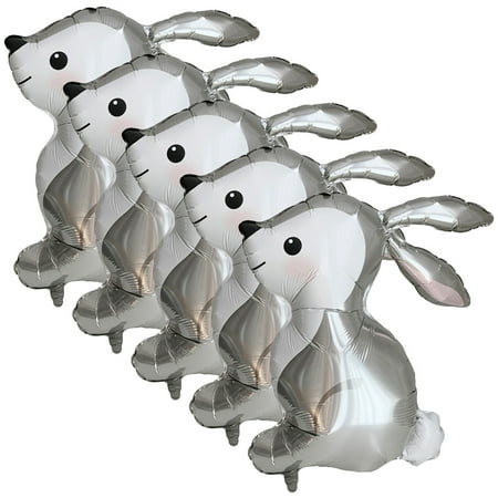 5 Pcs Bunny Balloon Neon Balloons Jumbo Ornaments Baby Child Grey