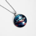 thumbnail image 4 of Starry Shark Women's Glass Circular Pendant Necklace, 4 of 5