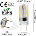 thumbnail image 2 of Simba Lighting LED G8 1.5W T4 20W Halogen Replacement JCD Bi-Pin Base 120V 3000K Soft White, 5 Pack, 2 of 10