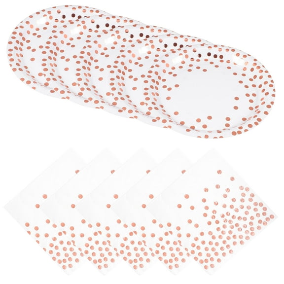 WORGEOUS Bridal Shower Party Plates Birthday Paper Baby Bride Rose Gold