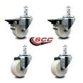 thumbnail image 2 of 3 Inch Nylon Wheel Swivel 3/4 Inch Square Stem Caster Set 2 Brakes SCC, 2 of 2