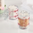 thumbnail image 5 of Pink Bows Stripes Hearts Valentine Translucent Plastic Cans Storage Canisters with Lid Set of 2, 5 of 7