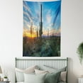 thumbnail image 4 of Saguaro Cactus Decor Wall Hanging Tapestry, Sun Shine is Setting Between Cactus Spines Magical Noon Landscape Wild Design, Bedroom Living Room Dorm Accessories, 60 X 80 Inches, by Ambesonne, 4 of 5