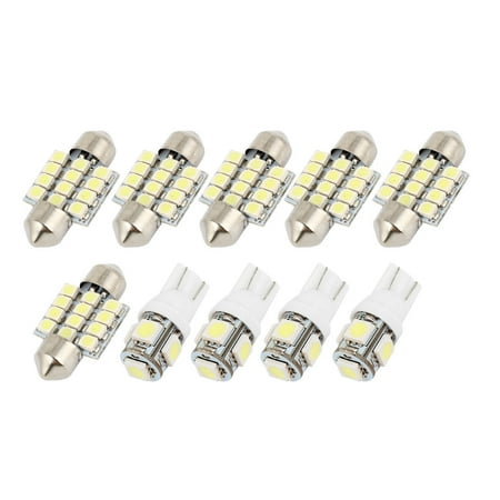 Map Kit - 10Pcs LED Lights White Interior Dome Map Lamp Kit for Honda CR-V 1997-2001 (4xT10-5-5050+6x31MM-12-3528)