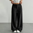 thumbnail image 5 of Women's Corduroy Wide Leg Pants Stretchy Waist Button Casual Loose Fit Pocket Design, 5 of 9