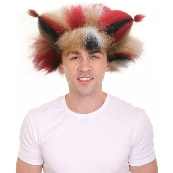 HPO Musical Cat Costume Wig, Tri-Color Super Size Furry Animal, Adult Unisex for Cosplay- Halloween