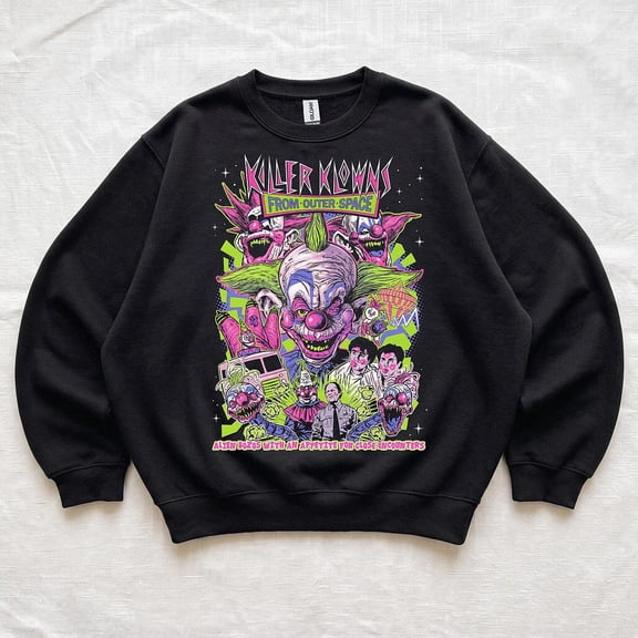 Killer Klowns from Outer Space Retro Crewneck Sweatshirt, Horror Movie Gift
