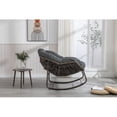 thumbnail image 5 of Indoor Outdoor Rattan Rocking Chair with Cushion, Yardmaster Oversized Patio Papasan Rocking Chair for Patio, Porch, Garden, Bedroom, Comfy Recliner Rocking Chair with 250 lbs Capacity, 5 of 12