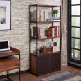thumbnail image 1 of ACME Sara Bookcase in Espresso PU in Walnut & Sandy Black, 1 of 2
