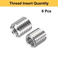 thumbnail image 3 of Uxcell 6pcs Thread Repair Inserts M14 x 2 Male to M10 x 1.5 Female Thread 16mm Long Stainless Steel Reducing Nuts Metric Self Tapping Sleeves, 3 of 7