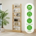 thumbnail image 3 of VGBYUJ 6 Tier Behind The Door Bookshelf, 70" Behind The Door Storage Organizer, Space-Saving Wall Mount Narrow Book Shelf, Solid Wood, 3 of 9