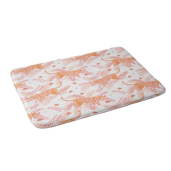 Society6 Cynthia Haller Orange And Pink Tiger Bath Mat 34" x 21"