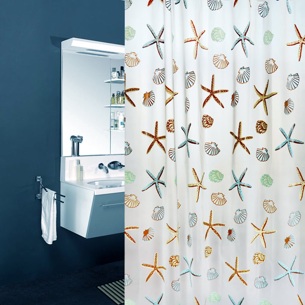 180x200cm Waterproof Pattern Shower Curtain Hooks Polyester Bathroom Fabric ZP 