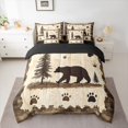 thumbnail image 2 of Homewish Woodland Animal Bear 7-Piece Twin Bedding Sets,Kawaii Bear Paws Bedding Comforter Set,Brown Beige Sheet Sets For Kids,Microfiber Bedroom Decor Reversible, 2 of 8