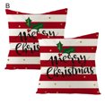 thumbnail image 2 of Koszal 2Pcs Bright Color Christmas Pillowcase Easy Insertion Linen Xmas Ambience Throw Pillow Cover Home Decor, 2 of 7