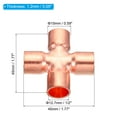 thumbnail image 2 of Conector de tubo de cobre en cruz de Uxcell, conector de alimentación igual de cobre de 4 vías para plomería y aire acondicionado de 1/2 pulgada, paquete de 2, 2 of 5