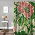 thumbnail image 2 of Chilfamy Abstract  Floral Shower Curtain Boho Pink Green Flower Leaves Aesthetic Modern Cute Cartoon Pretty Plant Bathroom Girl Bath Accessories Art Home Decor Fabric, 2 of 7