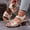 Beige, variant on Women's Dress Sandals Hollow Buckle Peep Toe Low Block Heel Comfort Shoes Office Work Commute Summer