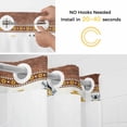 thumbnail image 3 of No Hook Shower Curtain with Snap in Liner, Boho Aztec Tribal Totem Ethnic Style Waterproof Fabric Bathroom Curtain Mesh Top Window, Retro Brown Wood Board Shower Curtains 72x72in, 3 of 9