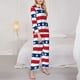 thumbnail image 3 of Balery American Patriotic Stars And Stripes Conjunto de Pijama con Estampado para Mujer, Conjunto de Dos Piezas con Manga Larga, Ropa de Dormir Suave con Bolsillos, Pijamas Cómodos-X-Large, 3 of 7