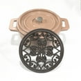 thumbnail image 3 of Flower Pattern Cast Iron Trivet Heat Resistant Coaster Dining Table Accessories, 3 of 8