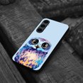 thumbnail image 4 of WIRESTER Shockproof Soft Rubber Cover Case for Samsung Galaxy S24 FE 6.7", Blue Owl On Light Blue Background, 4 of 5