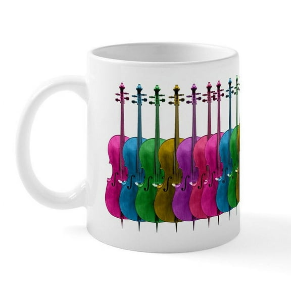 CafePress - Colorful Cello Mug - 11 oz Ceramic Mug - Novelty Coffee Tea Cup