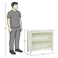 thumbnail image 5 of Alaterre Furniture Shaker Cottage Bookcase, Office Storage Organizer with Two Fixed Shelves, Ideal for Home or Office, Ivory, 5 of 8