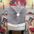 thumbnail image 4 of PULLIMORE 2 Pcs Christmas Chair Back Covers Red & Gray Santa Hat Seat Cover for Dining Room Kitchen Party Decor (Gray), 4 of 9