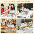 thumbnail image 5 of EVGTTI Stainless Steel Chafing Dish Buffet Set, 4 Pack 8 QT Catering Warmer Set with 1/3 Size Food Pan, Foldable Frame for Dinner, Party, Banquet, 5 of 5