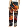 thumbnail image 2 of Bixox Women's Dynamic Fire Bird Art Patterned Pajama Pants Loungewear, 2 of 5