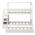 thumbnail image 5 of White Multifunctional Twin over Twin House Bunk Bed with Staircase and Storage Space, 5 of 5