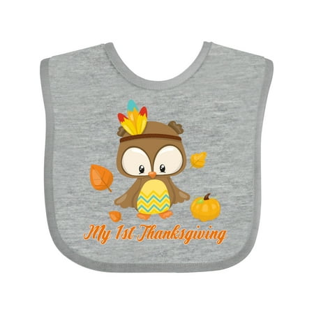 Inktastic My First Thanksgiving Owl Boys or Girls Baby Bib