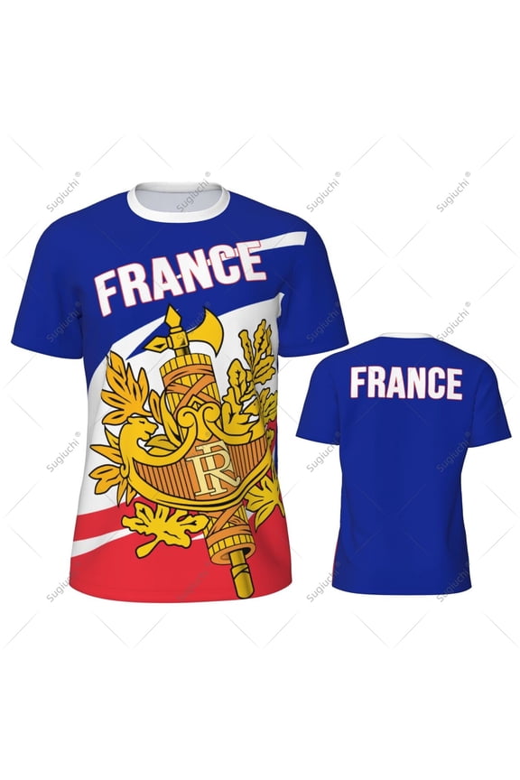 France Flag Men Sports T-shirt Women Tees jersey for Soccer Football Running Bike Tennis Fitness Fans