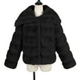 thumbnail image 4 of QATAINLAV Dollar Sales Womens Faux Fur Coat Fleece Cropped Lapel Jacket Long Sleeve Plush Warm Thickening Coats Warm Winter Open Front Jackets 2024 Black L, 4 of 5