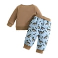 thumbnail image 5 of NIEWTR Kids Toddler Girls Pajamas Set 2T 3T 4T 5T Long Sleeve Pullover and Elastic Waistband Pants 2Piece Outfit Children's Gift Cotton Loungewear for Fall Winter(A-Brown,12-18 Months), 5 of 6