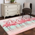 thumbnail image 4 of Pink Flamingo Area Rugs 3x5 for Living Room, Summer Tropical Flamingo Hawaii Animals Non Slip Washable Rug Runner, Low Pile Indoor Floor Carpet Mat Bathroom Rugs for Bedroom, Kids Room, 4 of 9