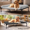 thumbnail image 4 of Cooling Elevated Dog Bed + Removable Deluxe Plush Pillow Cushion, Raised Dog Bed with Washable Bolster Mat, Breathable Teslin Mesh, No-Slip Feet, 47" x 29" Dog Couch Bed,, 4 of 12