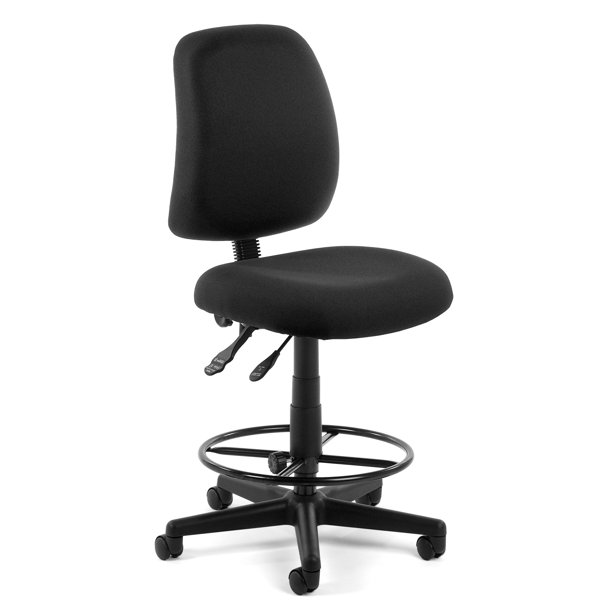 OFM Posture Series Armless Swivel Task Chair with Drafting Kit, Fabric