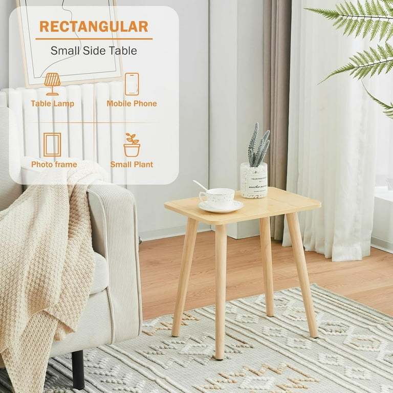 Small End Table Set of 2, Accent Wooden Side Table, Modern