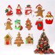 thumbnail image 2 of 12 piezas de adornos navideños con forma de hombre de jengibre, adornos colgantes para árbol de Navidad con agujero y cuerda, juegos de adornos navideños para decoración colgante navideña, 2 of 4
