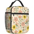 thumbnail image 3 of Insulated Lunch Box for Women Kids Floral Lunch Box for Work,Picnic,School,Travel,Hiking,Beach or Fishing Polyester Wild Flower Meadow Floral Theme Lunch Bag, 3 of 6
