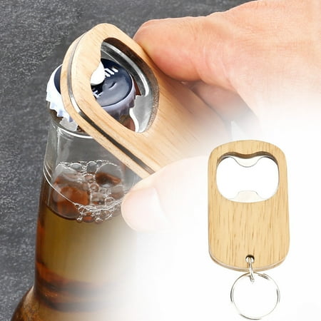 

Naittoop Clearance 2024! Inventive And Portable Stainless Steel Clip Wooden Beer Bottle Opener For Household Use Keyring Hanging Rope And Lid Opener