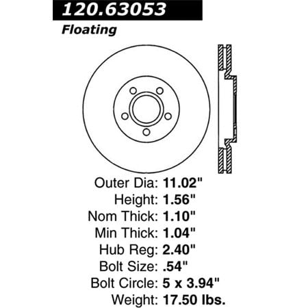 StopTech 126-63053CSR StopTech Sport Rotors Cryo Slot Front Right 11.02 in Dia.