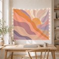 thumbnail image 5 of Abstract Landscape with Golden Sun and Wavy Hills, Nostalgic Retro Style for Bohemian Decor Lovers, Wall Art Decor, Birthday Gift Tapestry Wall Hanging for Bedroom and Living Room, 5 of 7