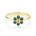 thumbnail image 2 of Gem Stone King 0.40 Ct Round Blue Diamond White Diamond 10K Yellow Gold Ring (Size 5), 2 of 3