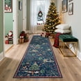 thumbnail image 4 of Wonnitar Christmas Hallway Runner Rug 2x8, Non Slip Soft Long Kitchen Carpet Runner, Washable Low Pile Xmas Tree Carpet Runner for Entryway Bathroom Holiday Winter Decor, Navy Blue, 4 of 10